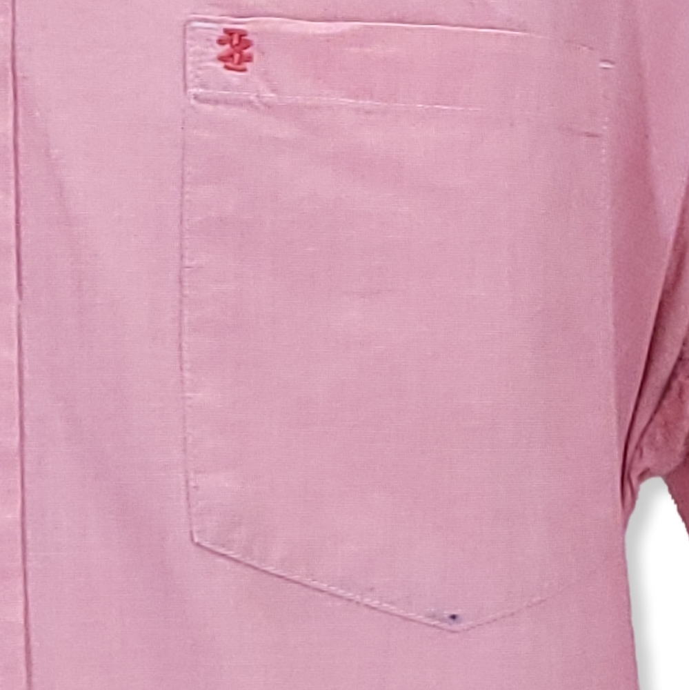 IZOD Luxury Sport Mens L Button Down Shirt Pink Long Sleeve Pocket 100% Cotton - Picture 4 of 7